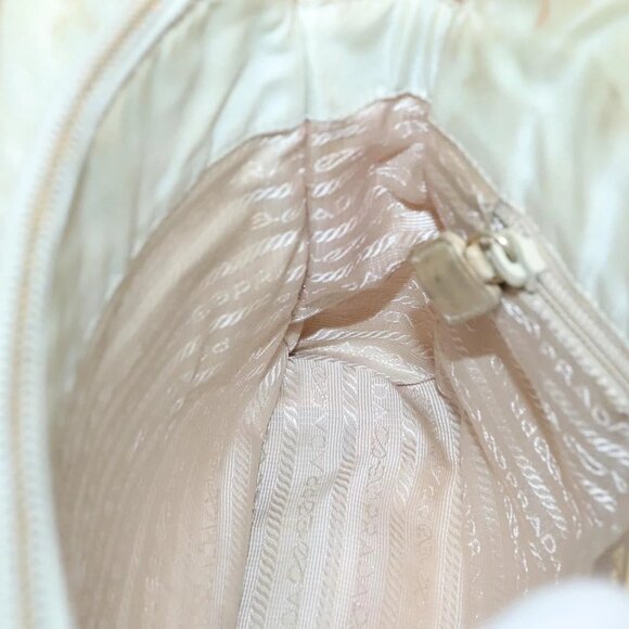 PRADA Chain Shoulder Bag Nylon Beige Gold Auth SW1015 - Picture 12 of 16